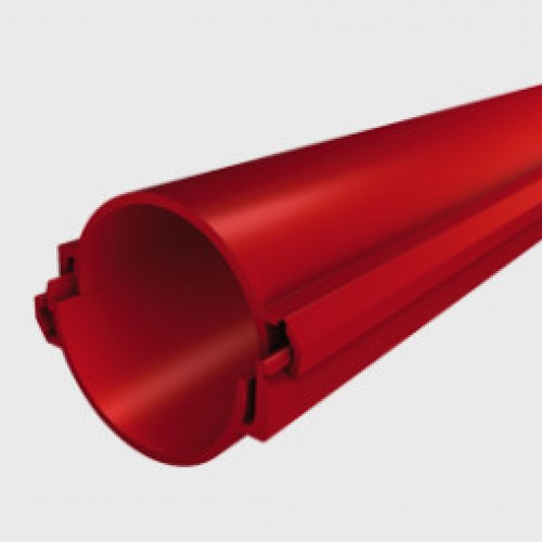 EVOCAB SPLIT 750N caurule OD 110mm, ID 99mm, 5,5mm sieniņas biezums, 1m, melna, ar sarkaniem klipšiem