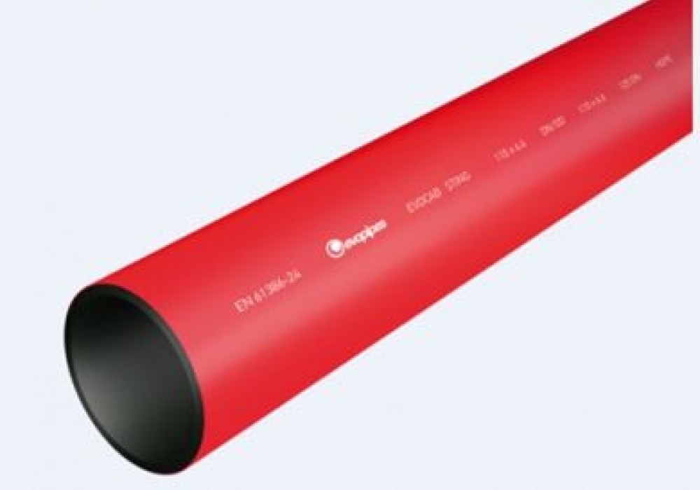 Caurdures caurule, D160mm x 9.5 mm, PEHD, 1250N, stanga 12 m, sarkana EVOCAB STING (palete=240m)