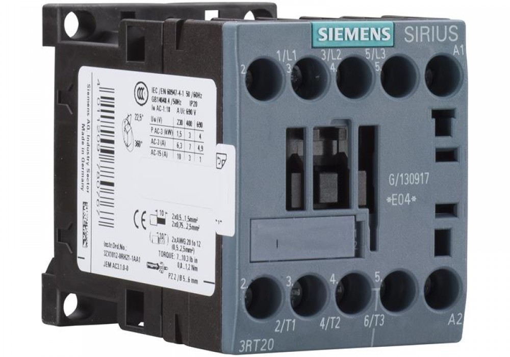 Contactor, AC-3, 4 kW / 400 V, 1 NO, 230 V AC, 50 / 60 Hz, 3-pole, Size S00 screw terminal