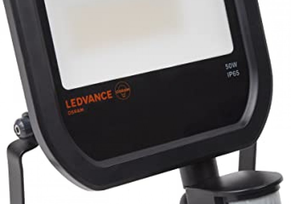 Prožektors LED Floodlight Motion Sensor 50W, 4000K, 5500lm, IP65, IK08, 50000h, melns, ar kust.sensoru