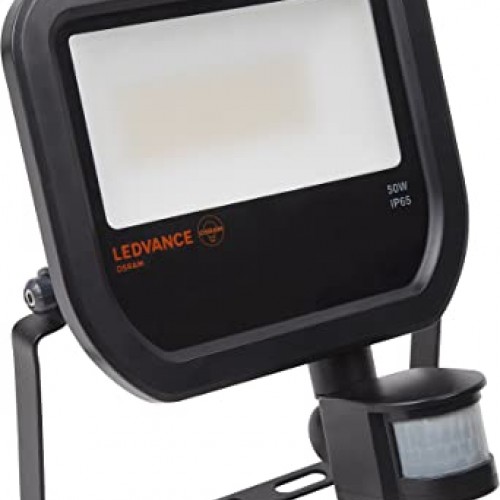 Prožektors LED Floodlight Motion Sensor 50W, 4000K, 5500lm, IP65, IK08, 50000h, melns, ar kust.sensoru