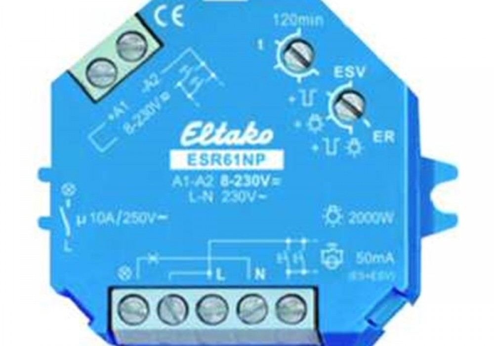 Impulsa relejs ESR61NP-230V+UC,  1NO 10A/250VAC, d=45mm, h=18mm, 8…230VUC