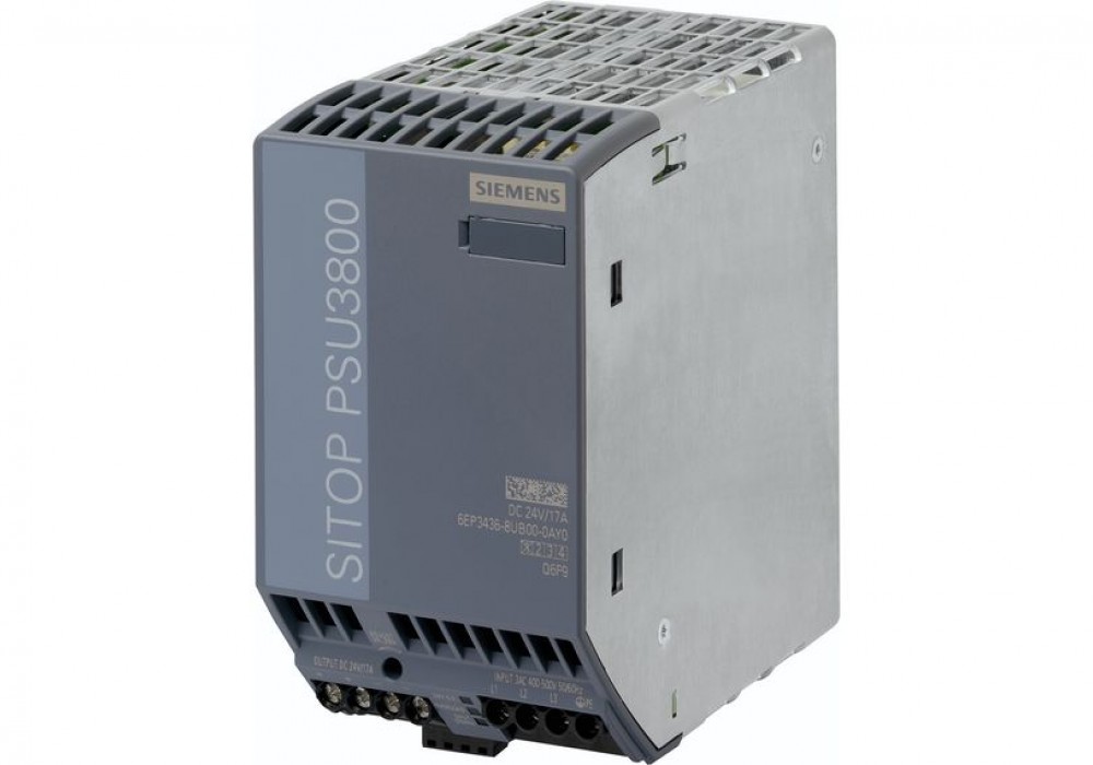 SITOP PSU3800 stabilized power supply, input: 3x400-500VAC, output: 24VDC/17 A optimized for battery charging