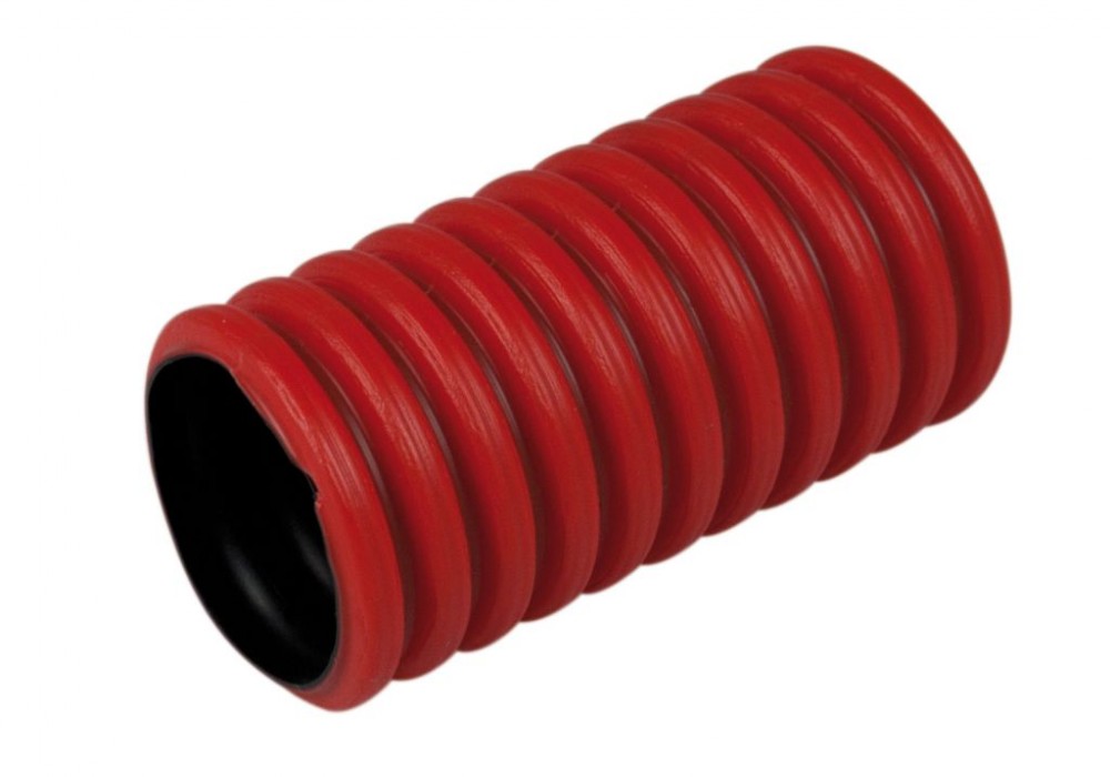 Gofrētā dubultsienu caurule D40mm, 450N, rullis 50m, sarkana KOPOFLEX (palete=3000m)