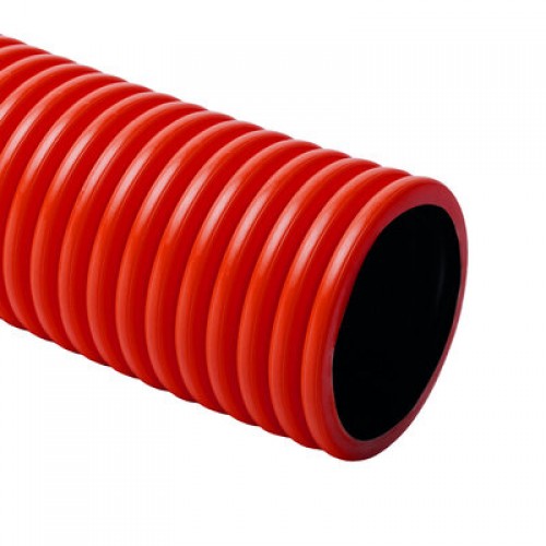 Gofrētā dubultsienu caurule D63mm, 450N, rullis 50m, sarkana KOPOFLEX (palete=1500m)