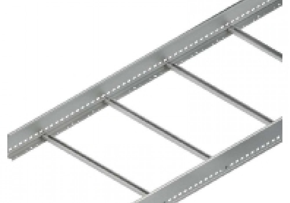 Cable ladder, 100x600x3000 mm, t=1,5 mm, perforated, rung space 300 mm