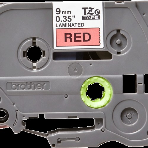 Lente TZe-421 melns teksts uz sarkana 9mm x 8m
