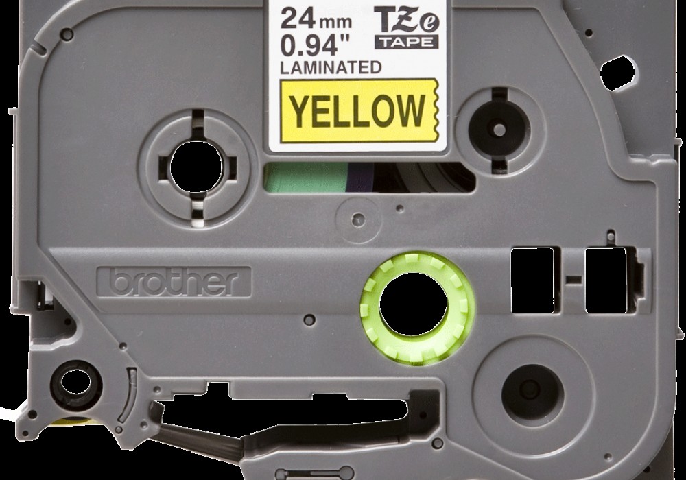 Lente TZe-651 melns teksts uz dzeltena 24mm x 8m