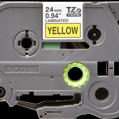 Lente TZe-651 melns teksts uz dzeltena 24mm x 8m
