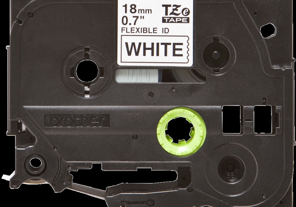 TZe-FX241 lente Flexible melns teksts uz balta 18mm x 8m