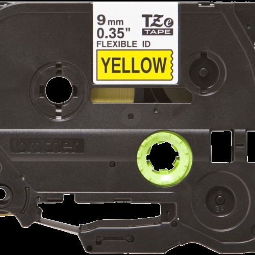 Lente TZe-FX621 Flexible melns teksts uz dzeltena 9mm x 8m