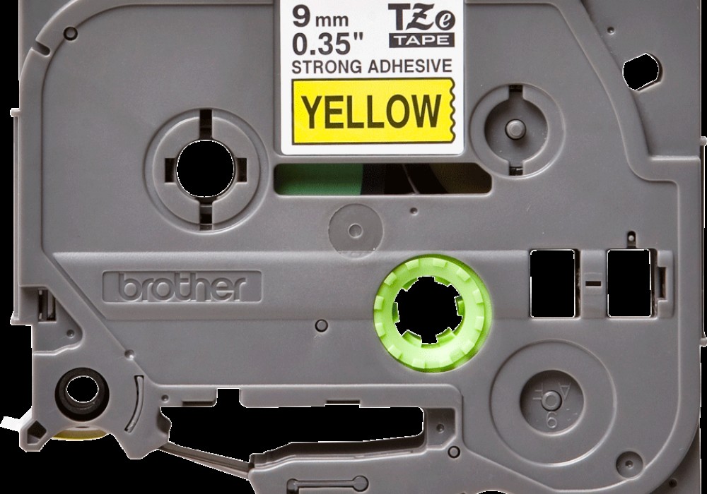 Lente TZe-S621 Strong melns teksts uz dzeltena 9mm x 8m