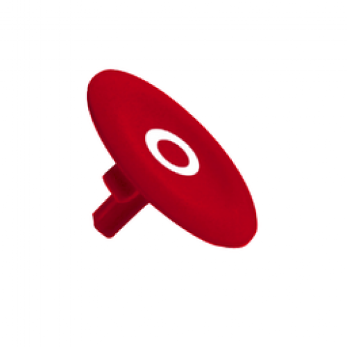 Pogas vāciņš, sarkans ar simbolu ""O""