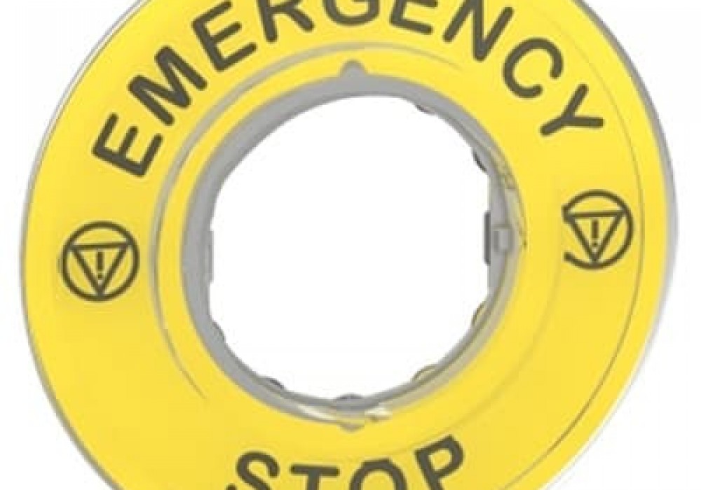 Marķējums Emergency Stop dzeltens Ø60