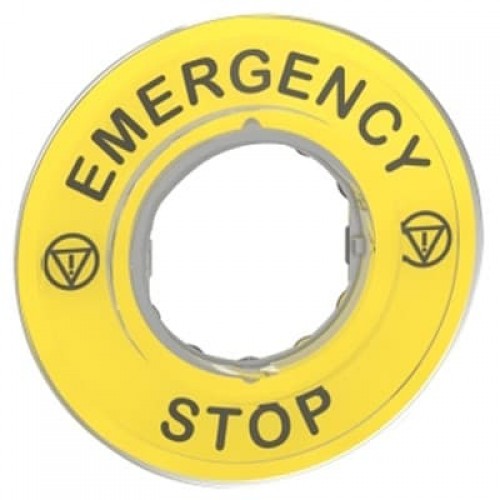 Marķējums Emergency Stop dzeltens Ø60